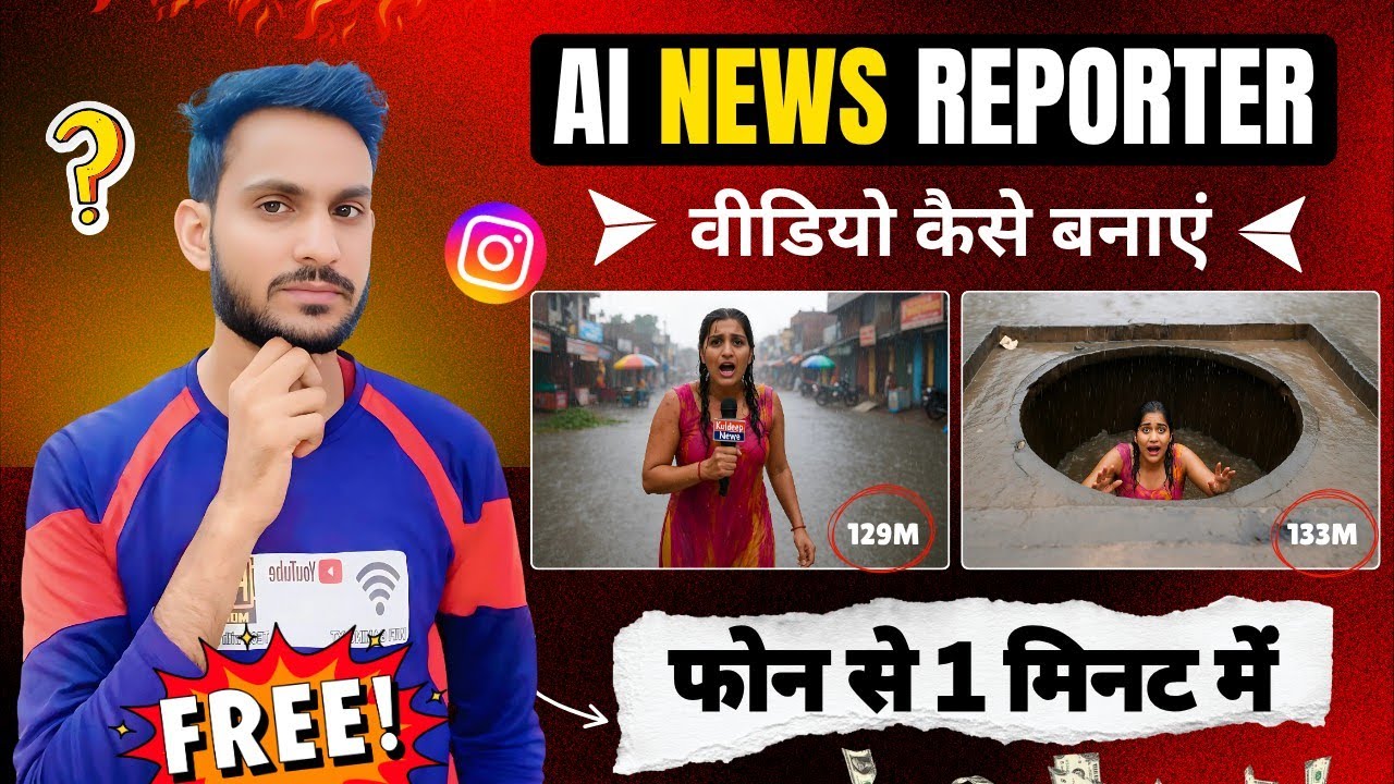 How to make Funny News Reporter  video with Ai || mein nali me gair gai Instagram viral video