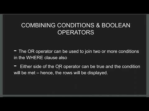 Combining Conditions   Boolean Operators  1