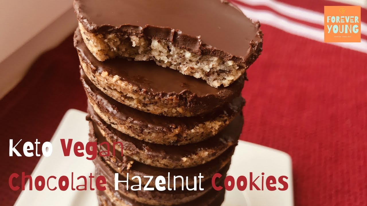 Keto Vegan Chocolate Hazelnut Cookies🧡Sugar-free, Gluten-free, Low Carb, Dairy-free, Eggless, LCHF