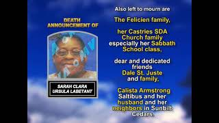 Sarah Clara Ursula Labetant ~ Long Obituary