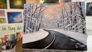 How To Paint WINTER BEAUTY | acrylic painting tutorial screenshot 4