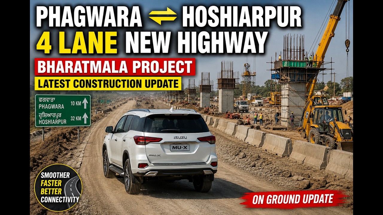Thumbnail for 🚧 Phagwara–Hoshiarpur 4 Lane New Highway | Bharatmala Project | Latest Construction UPDATE 🚧