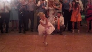 Cute Baby Girl Dancing And Twerking Like An Adult During A Hockey Match-In A Crowd