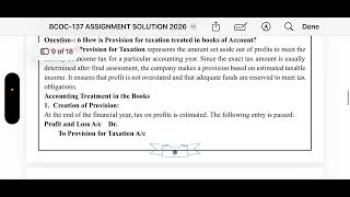 Bcoc 137 Assignment solution 2026-27 | Bcoc 137 Assignment answers 2026-27
