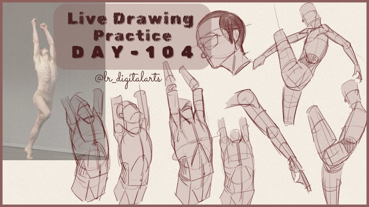 Figure Line Drawing Practice DAY 104 | Figure Drawing Practice | Gesture drawing | Drawing live ...