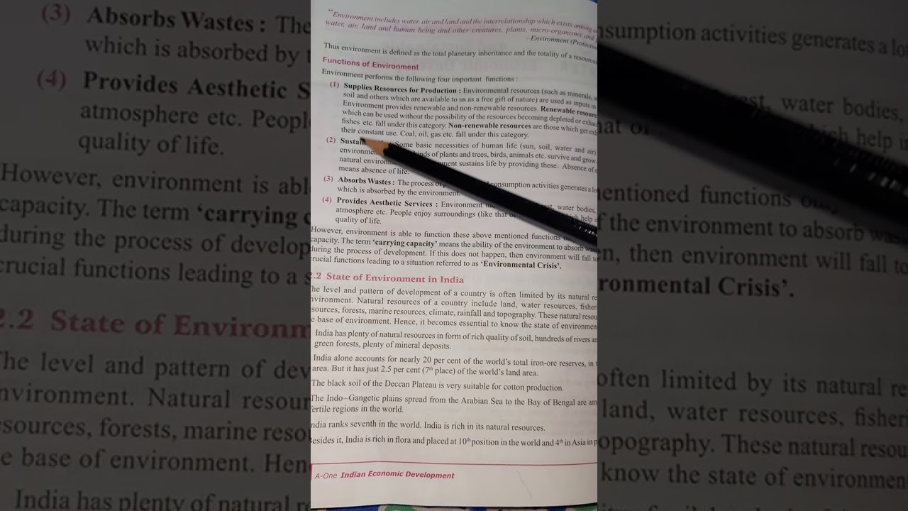 Indian Economic Development /Class-12/ CBSE  /Environment and Sustainable Development Part-1