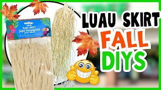 Cozy Dollar Tree Fall DIYS using Dollar Tree Luau Skirts | Hula Skirt Ideas