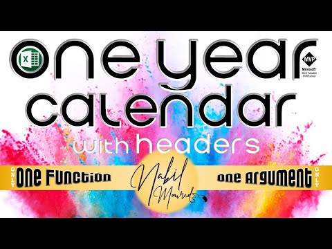 Update One Function ...One Argument ►Full Year Calendar with Headers