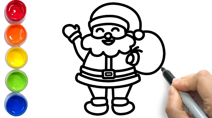 How to Draw Santa | Christmas Santa Claus Drawing and Coloring for Kids | Learn Colors for Children