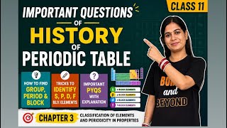MOST IMPORTANT QUESTIONS| HISTORY| FIND GROUP, PERIOD, BLOCK| 11 CHAPTER 3 | PERIODIC CLASSIFICATION