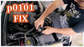 CODE P0101 Replace or Clean Mass Airflow Sensor Chevy Silverado Check engine light on and off