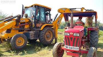 New  Jcb 3dx Backhoe Loading Mud in Mahindra 475 Di and Sonalika Di 42 Rx Tractor | Jcb Tractor