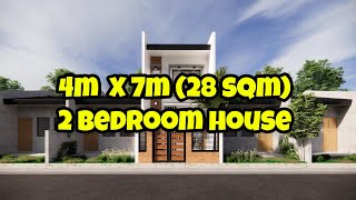 4m X 7m (28sqm) 2 BEDROOM TWO STOREY HOUSE