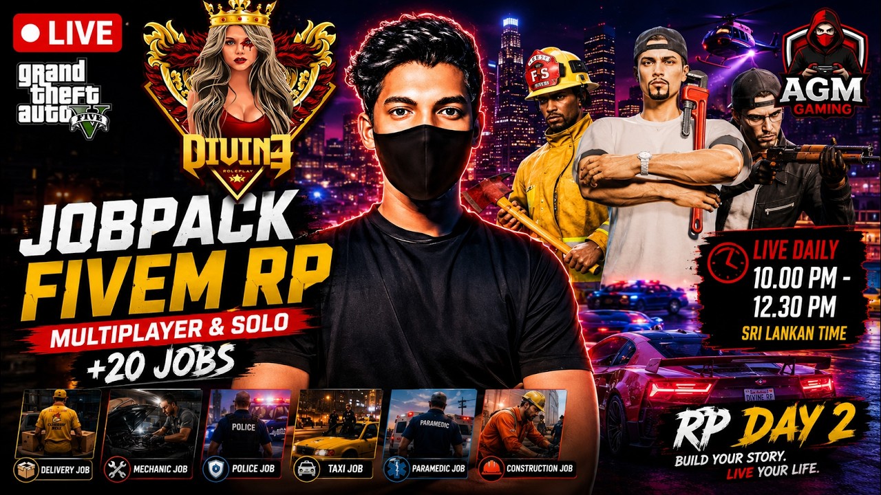 GTA V FiveM RP LIVE 🔴 Sinhala | Divine Roleplay Day 2 - YouTube