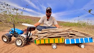 Full Remote Control ￼Tractor Vlog | New Holland 3630 ￼￼Tractor Attached 2 Trolley Fully Loaded | 