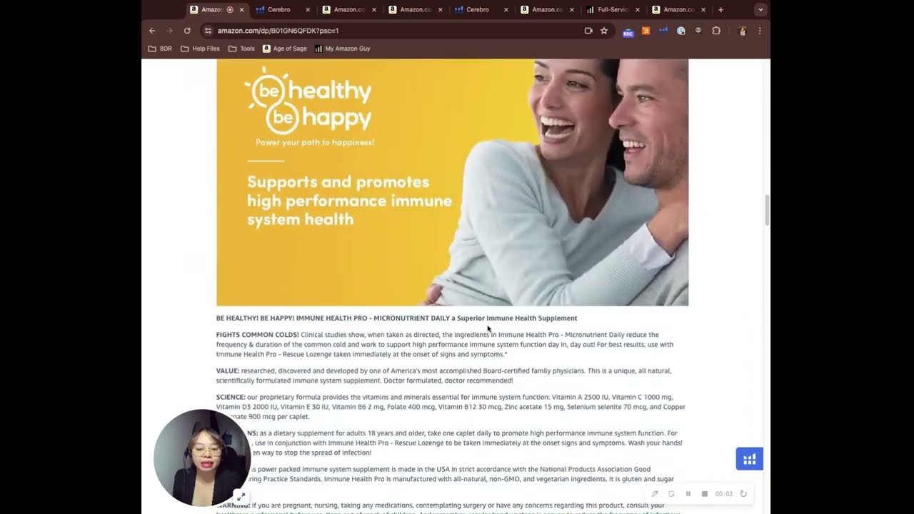 ASIN Review: Be Healthy Be Happy Immune Health Pro | SEO and PPC Tips