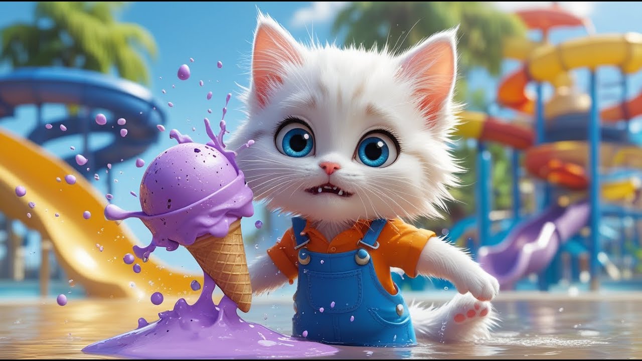 🐱Kitten Gets Ice Cream Poisoning at the Water Park- Nonstop Vomiting 