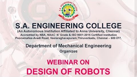 Webinar on Design of Robots