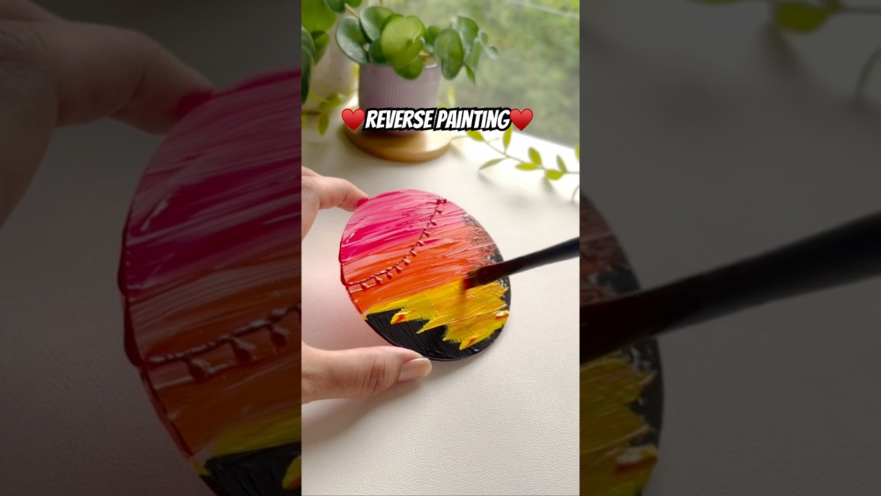 Easy Acrylic Painting on an Acrylic sheet | Reverse Painting ♥️ 