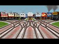 9 INDIAN TRAINS CROSSING AT FORKED RAILROAD TRACKS || GAMING VIDEO || Train Simulator Classic