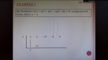 Higher Maths Polynomials - Nested Form