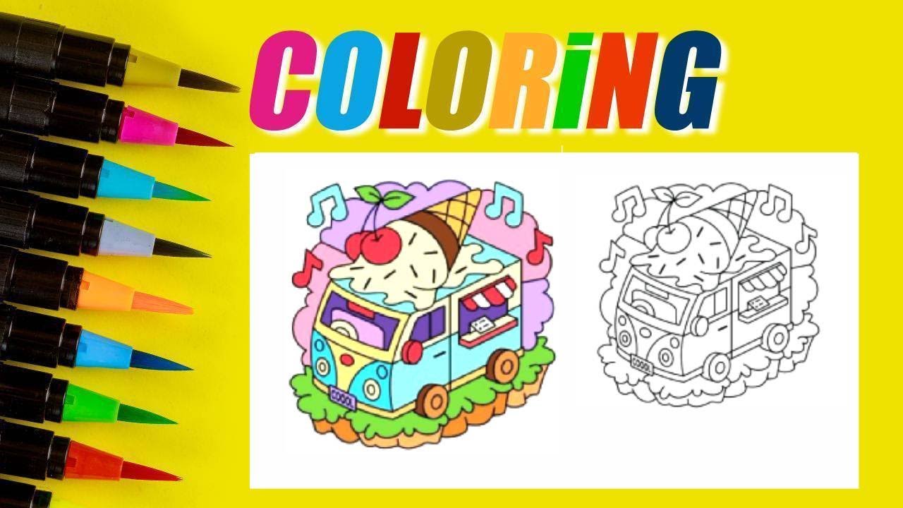 Coloring Ice Cream Truck Art YouTube