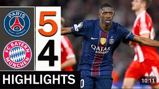PSG 5 4 BAYERN MUNICH  SEMI FINAL FULL HIGHLIGHTS AND AND ALL GOALS KANE, DEMBELE, OLISE GOALS