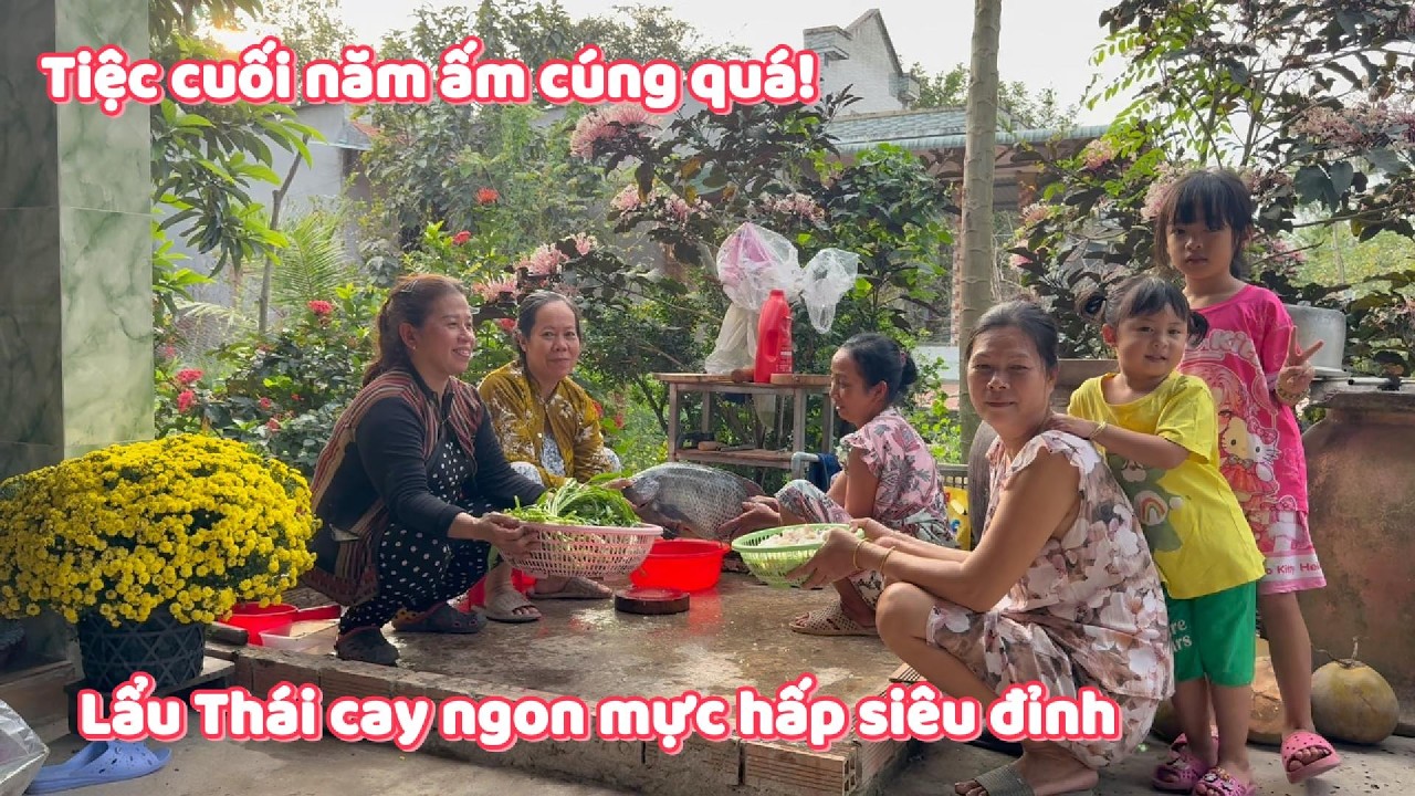 Bữa tiệc cuối năm ấm cúng: Lẩu Thái & mực dồn thịt hấp nấm #ngườiđồngtháp
