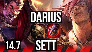 DARIUS vs SETT (TOP) | Rank 3 Darius, 800+ games, 11/2/4, Legendary | TR Challenger | 14.7