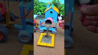😱 Real Working Mini Tractor Making Cement Pillar | Amazing DIY Construction Machine 🚜 #shorts