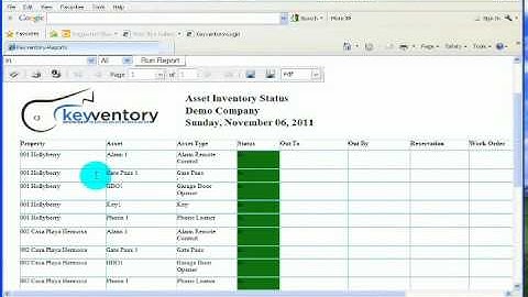 Keyventory - How to use Quick Reports