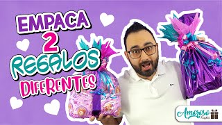 COMO EMPACAR UN REGALO DE DOS MANERAS DIFERENTES | EMPAQUES DE REGALO FACILES | Amoroso Regalos