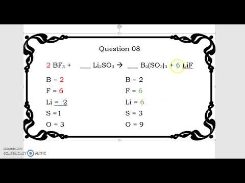 Balancing Equations Practice - Question 08 - YouTube