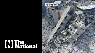 Drone captures scale of Gaza destruction after Israeli air strikes