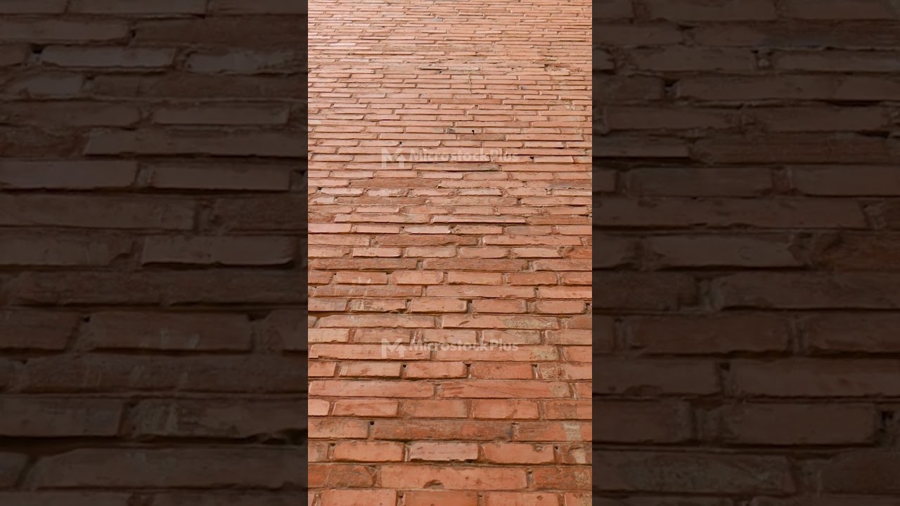 Wall surface constructed with red clay bricks