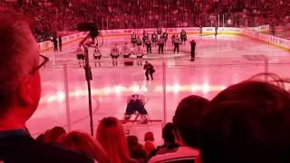 Toronto maple leafs vs winnipeg jets national anthem mts centre