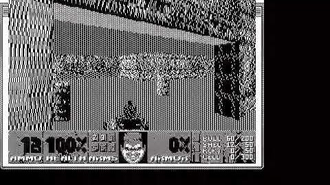 Doom timedemo 3 on a Macintosh Plus (Motorola 68000)