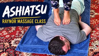 Ashiatsu Back Cracking with Toes | Students Practise in a Raynor Massage Class