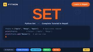Python Set in Nepali | Complete Tutorial  Ep:04| Code Everest #ce_4
