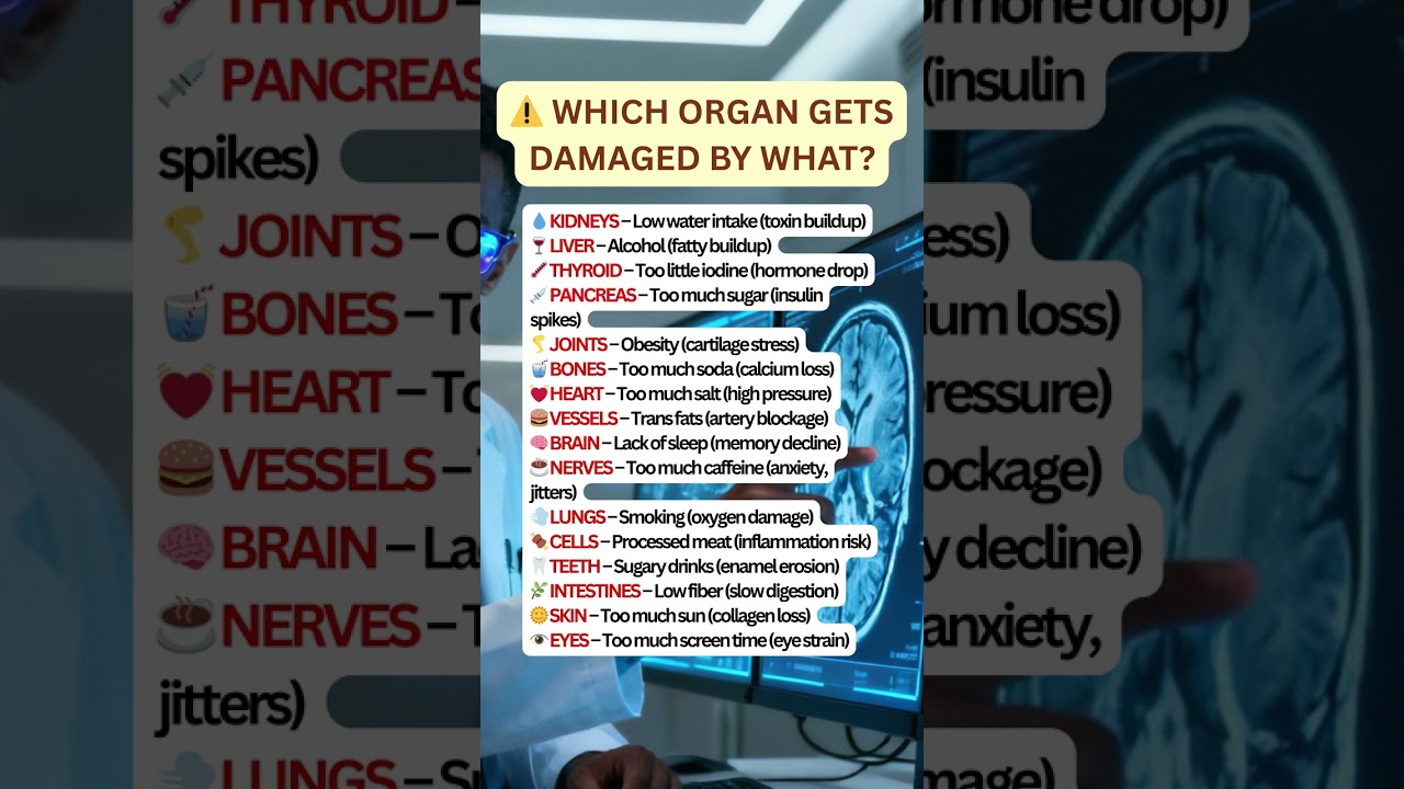 ⚠️ Which Organ Gets Damaged by What?