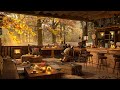 4k cozy coffee cabin ambience  smooth piano jazz music for relaxing studying and working