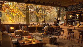 4K Cozy Coffee Cabin Ambience ☕ Smooth Piano Jazz Music for Relaxing, Studying and Working