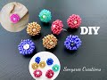 Dandelion Earrings || Flower stud Earring || Beaded Stud Earrings || Dainty Earrings