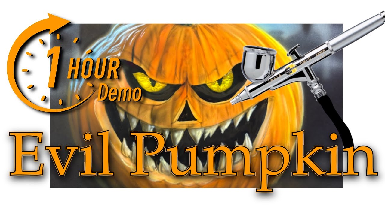 🎃 Evil Pumpkin Airbrush Demo | 1-Hour Sprint