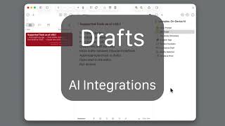 Drafts: Apple Intelligence - Foundation Model integrations