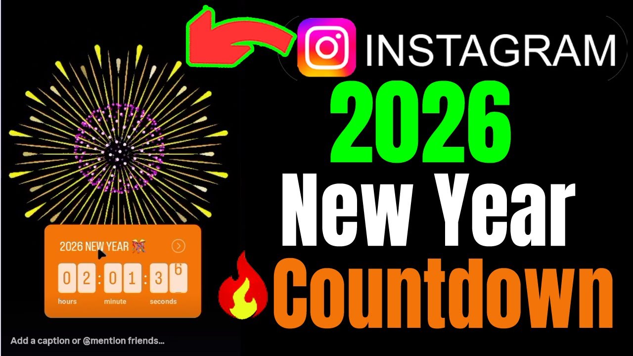 Обратный отсчет до Нового года 2026 в Instagram Stories