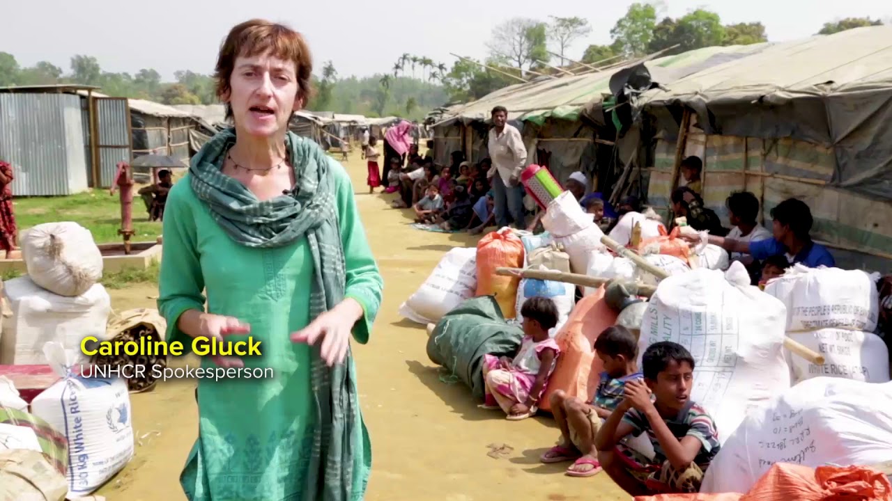 Rohingya families move to seek safety on higher ground