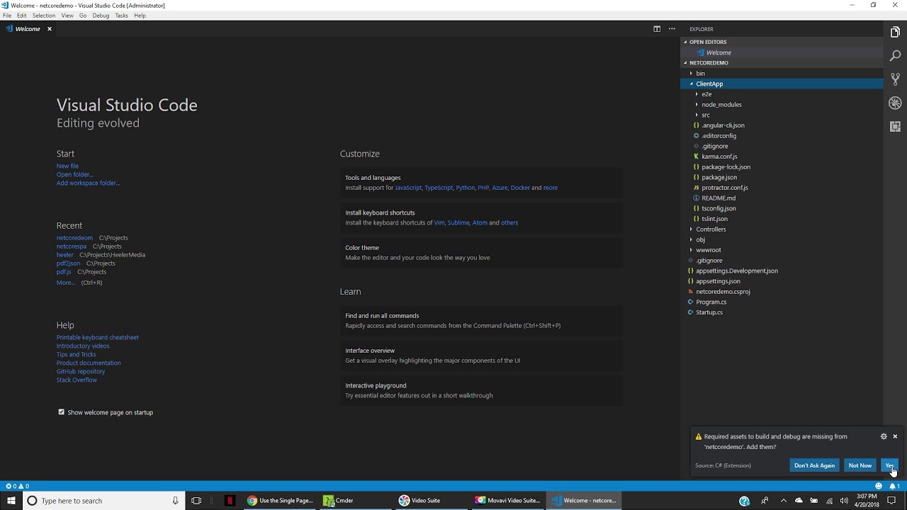 Get Started with Angular JS and .NET Core - YouTube