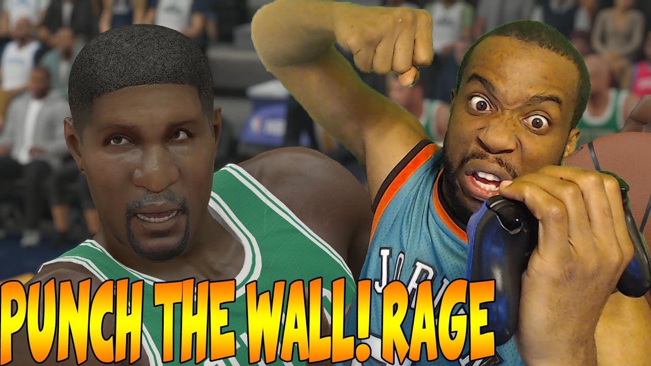 NBA 2k15-MyTeam PUNCH THE HOLE IN THE WALL RAGE! Clutch Gameplay! Funny