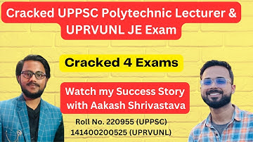 UPPSC Polytechnic Lecturer| UPRVUNL JE 2021| Topper